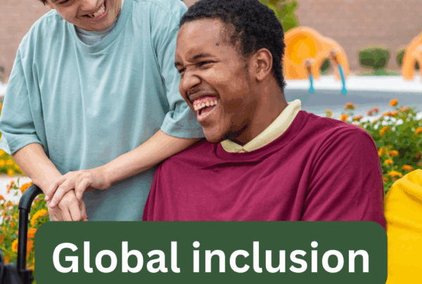 A photo of disabled folks laughing